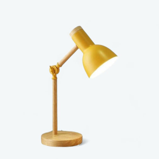 Lampe de Chevet Jaune et Bois